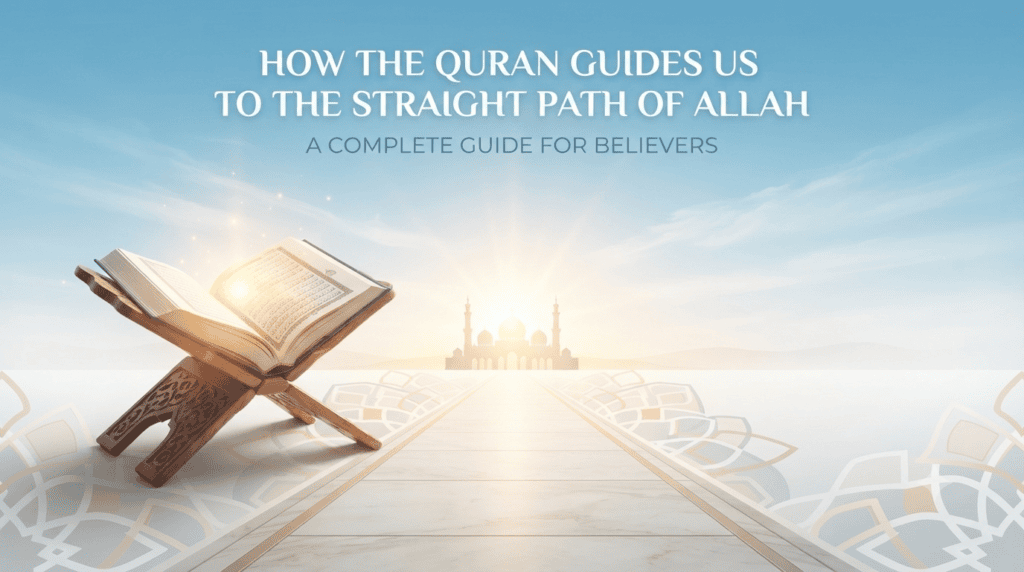 Holy Quran open on a wooden stand illustrating Islamic guidance